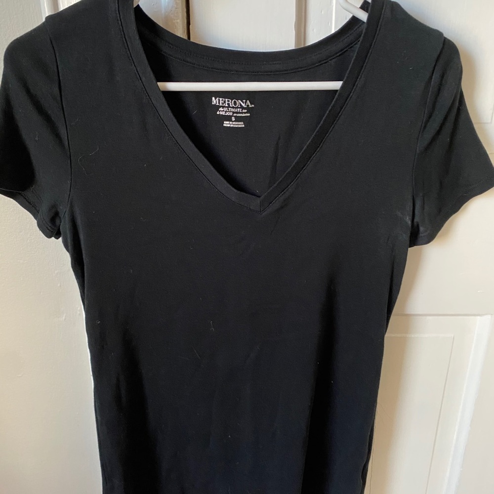 black v-neck